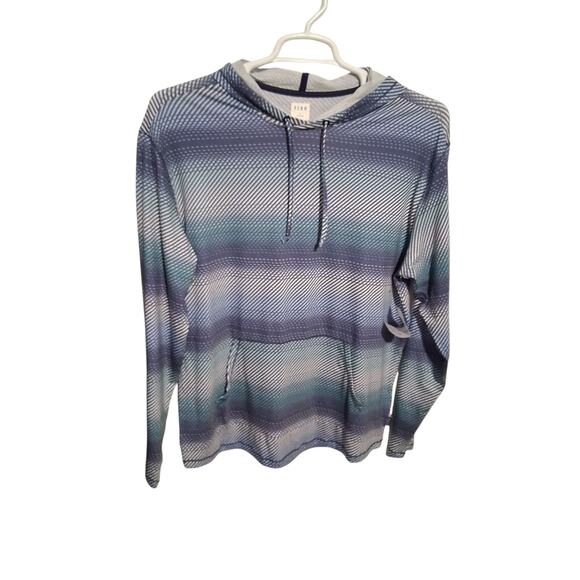 Rowm Mens size Large Striped Thin Active Hoodie  Wicking Recreation Grungecore - Picture 5 of 8